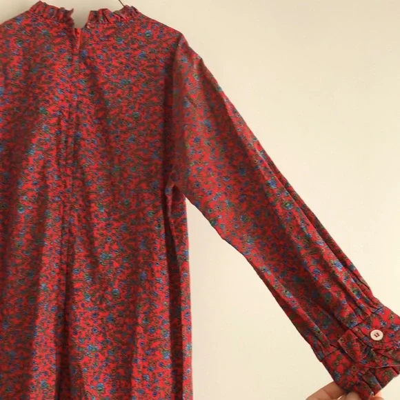 Vintage Red + Blue Flowered Frock - Picture 8 of 9